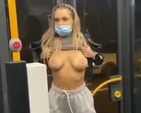 Great Tits Beautiful Teen Public Bus Flash