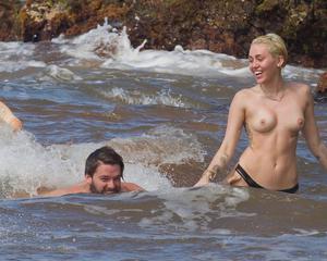 Miley topless beach pics