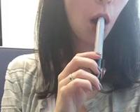 Shared by bimmer2go - inserting marker into pussy while at the office