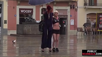 Public Slut Humiliated Street By Her Strict Domina...