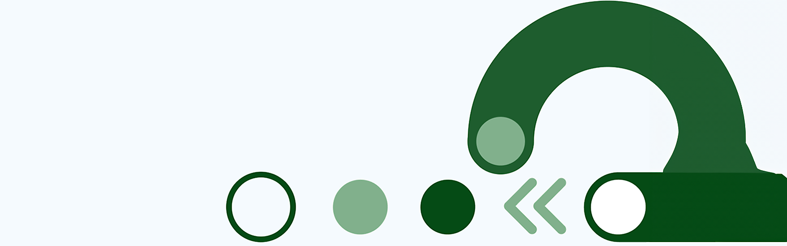 Abstrakte grüne Formen und Linien auf weißem Hintergrund.