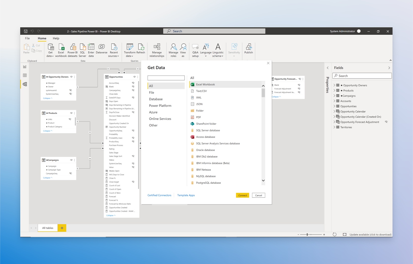 Power BI ER diagram to get data