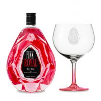 Pink Royal Dry Gin mit Glas 0,7L (40% Vol.)