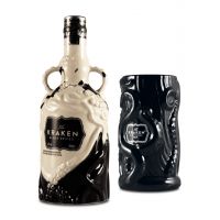 The Kraken Black Spiced Limited Black & White Ceramic Edition 0,7L (40% Vol.) + 1 Tiki-Becher