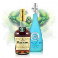 Incredible Hulk (1x Hennessy VS 0,7L (40% Vol.) + 1x Hpnotiq Liqueur 0,7L (17% Vol.))