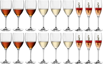 Leonardo wijnglazenset Poesia (Rode wijnglazen &amp; Witte wijnglazen &amp; Champagneglazen) - 18 delige set