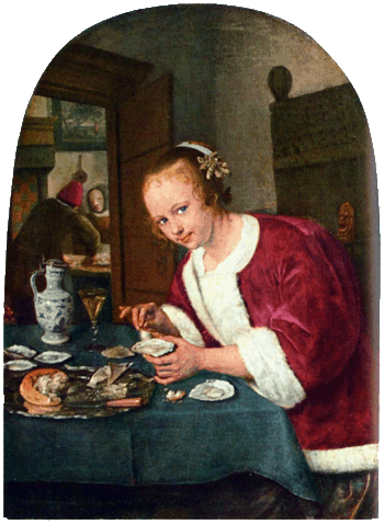 Meisje met oesters, Jan Steen (1658/1660). Rijksmuseum, Amsterdam