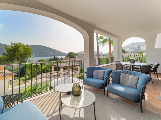 Erstklassiges Apartment mit fantastischem Meer- und Hafenblick auf Port Andratx, Mallorca