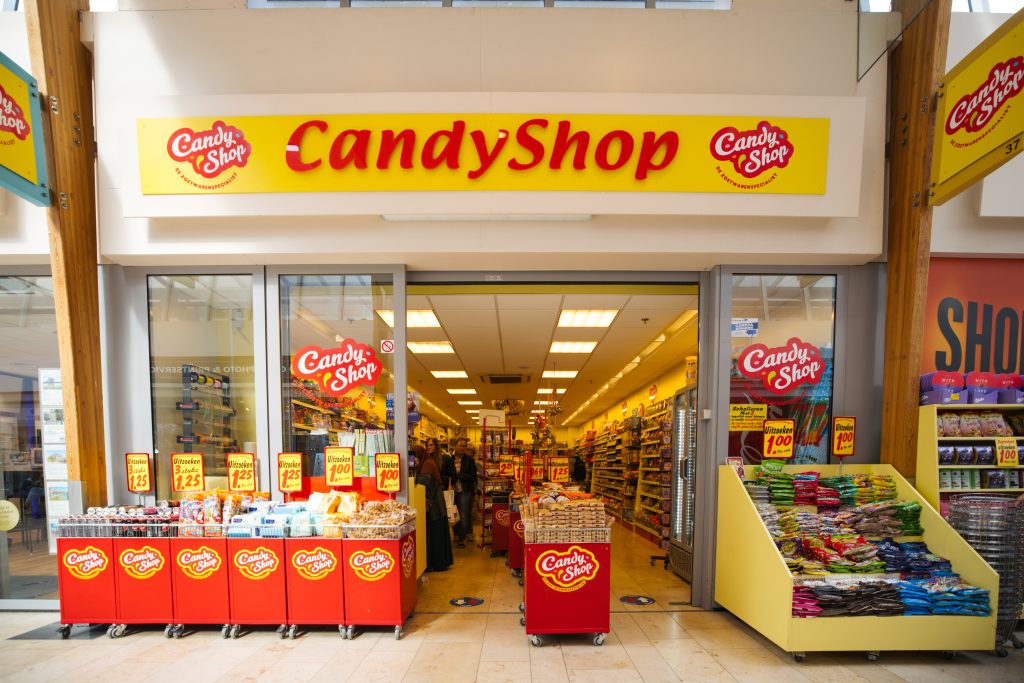 De buitenkant van de Candy Shop