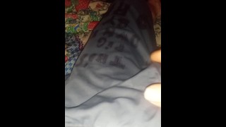 Nike Shorts get cum after getting pissed in