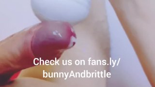 brittle makes himself cum with a magic wand