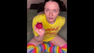 Cute Little Stepsister Learns How to Use a Rose Toy 🌹 Intense Clit Orgasm