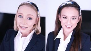 SCHOOLGIRLS ATHENA MAY & ELLIE EILISH TRAIN AT THE SWALLOW ACADEMY