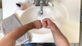 Double Fisting His Cracked and Ruined Sink