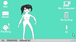 Sexy Goth AI esguicha e pula várias vezes Masturbates W Pointer. 720p