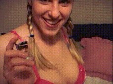 heather brooke shows off shotglass gif