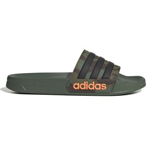 adidas Adilette Shower Slippers Camo Donkergroen Zwart Oranje