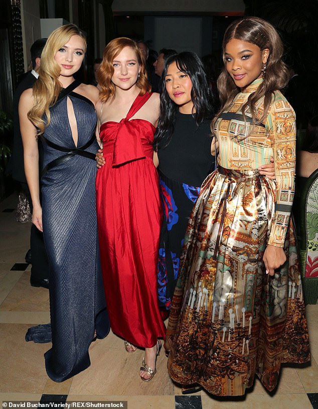 Friends: Among the stars in attendance for the event were Peyton List, Haley Ramm, Brianne Tju and Ajiona Alexus (L-R)