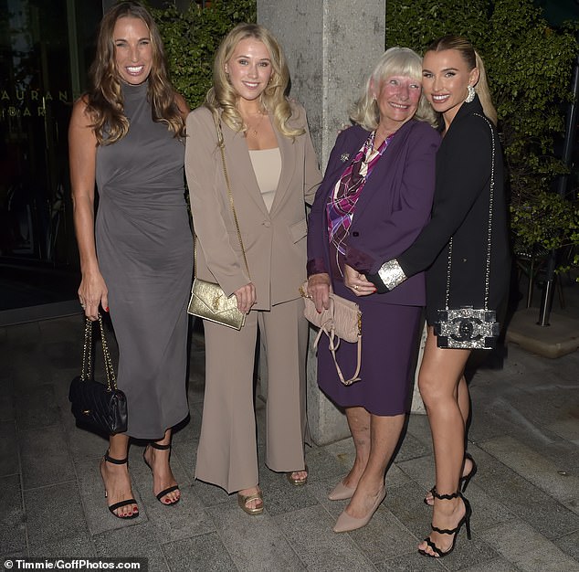 It comes after Billie cut a glamorous figure alongside her mother (L) and grandmother (R) at The Ivy in October last year for the launch of her womenswear clothing line with George at Asda