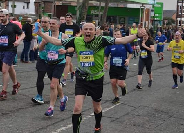 Adrian Walker, 50, a keen runner from Grantham in Lincolnshire, had the AstraZeneca vaccine February 16, 2021 in a bid to 'protect others'