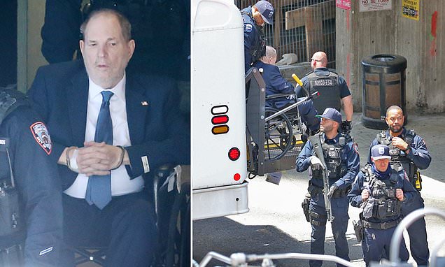 Harvey Weinstein is wheeled into New York court in handcuffs in first appearance since