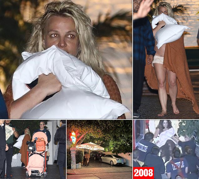 Britney Spears sparks 'mental health crisis' concerns at Chateau Marmont in LA as barefoot