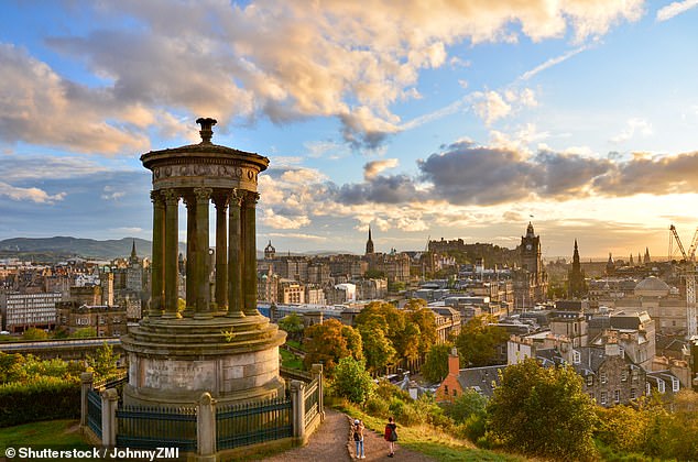 Edinburgh is joint second in the large city ranking. Above is the skyline of the city from Calton Hill