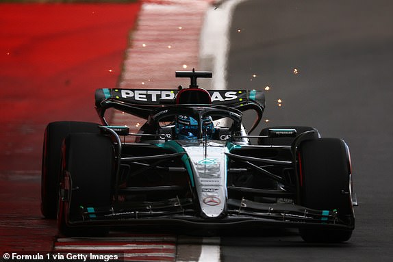 MONTREAL, QUEBEC - JUNE 08: George Russell of Great Britain driving the (63) Mercedes AMG Petronas F1 Team W15 on track during qualifying ahead of the F1 Grand Prix of Canada at Circuit Gilles Villeneuve on June 08, 2024 in Montreal, Quebec. (Photo by Jared C. Tilton - Formula 1/Formula 1 via Getty Images)