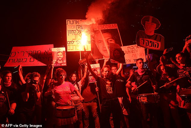 The protesters in Tel Aviv rallied against Benjamin Netanyahu and his government