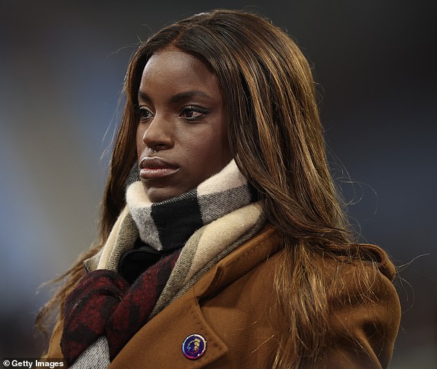 The tirade of abuse came after Mr Barton compared female football pundits Eni Aluko (pictured) and Lucy Ward to serial killers Fred and Rose West