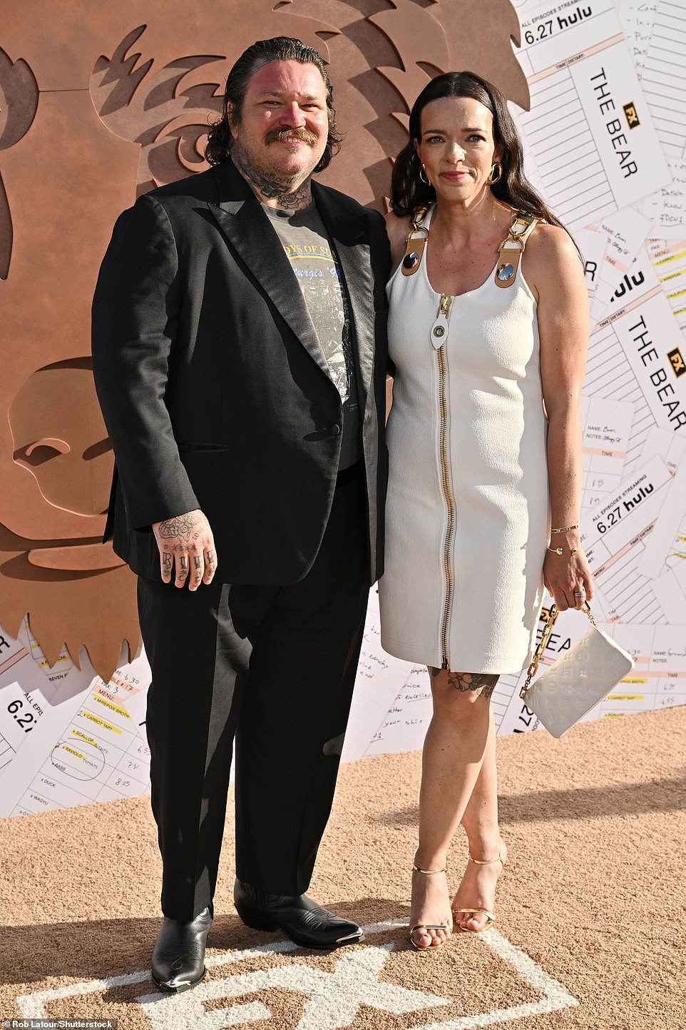 The real-life chef, 42, was accompanied to the premiere by his gorgeous wife of 10 years, Trish Spencer
