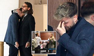 Sam Thompson is consoled by pal Pete Wicks after breaking down in tears at the TRIC Awards