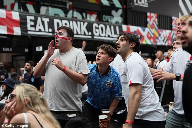 Tension mounted for fans watching on a big screen at BOXPARK Croydon in south London