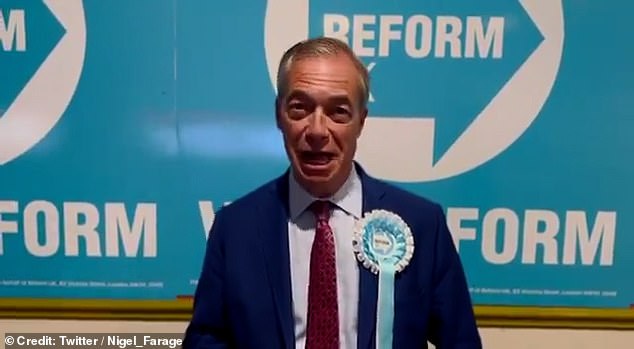 Mr Farage hailed signs of a breakthrough after Reform pushed the Tories into third place in two early constituency results