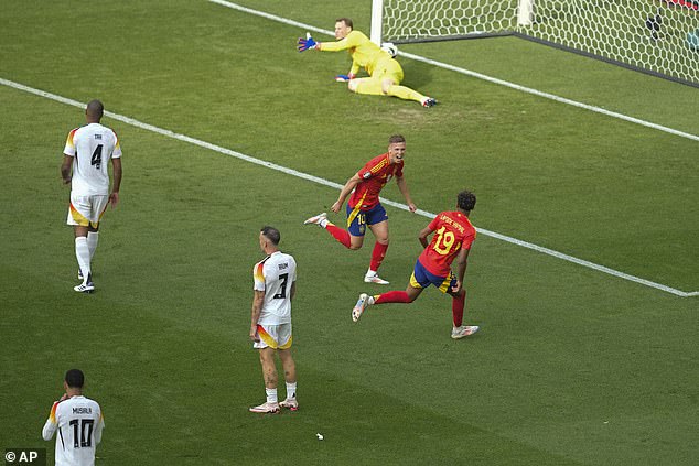Spain had taken the lead six minutes into the second half through substitute Dani Olmo
