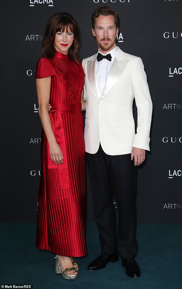 Actor Benedict Cumberbatch has been vocal about supporting Ukraine and announced he had signed up for the Homes For Ukraine scheme in 2022 (pictured with wife Sophie Hunter in 2021)