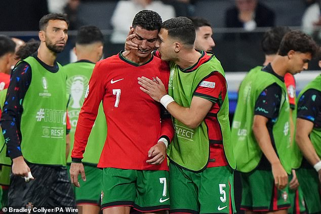 Ronaldo hasn't scored at Euro 2024 and broke down in tears after missing a penalty on Monday