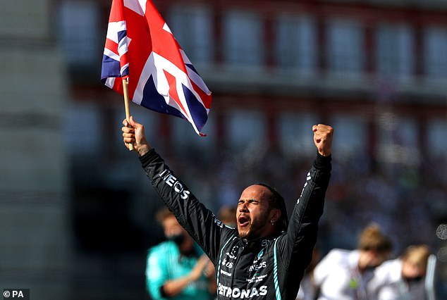 Hamilton went onto win the race and celebrated jubilantly in front of his home supporters