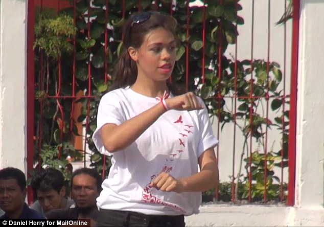 Letting loose: 'Body in the suitcase' killer Heather Mack (pictured) sang and danced in Indonesian prison as part of the country's Independence Day celebrations
