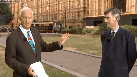 Jon Snow tells anti-Brexit demonstrators to shut up – video