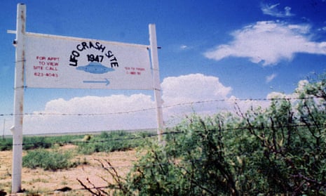 A sign off route US 285, north of Roswell, New Mexico, points to the what UFO enthusiasts say was a 1947 crash of an unidentified object covered up by the government.