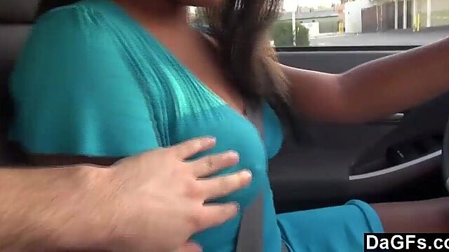 Ebony Babe Deepthroats My Cock in the Car