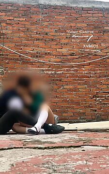 Public School Blowjob: Mexican Cutie Gets Naughty with Classmate Behind the Salons - Part 1
