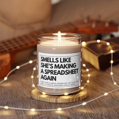 "Looking for a funny admin assistant gift for Administrative Assistant Day? This Smells Like She's Making A Spreadsheet Again  candle is for you!  Perfect for an admin assistant, accountant, bookkeeper, coworker, financial planner, data analyst, and more! Makes a great birthday, Christmas, Valentine's Day, thank you gift, appreciation gift, graduation gift, or Mother's Day gift for anyone who works loves to create spread sheets. Packed with immersive aromas, these scented candles come in 9oz gla