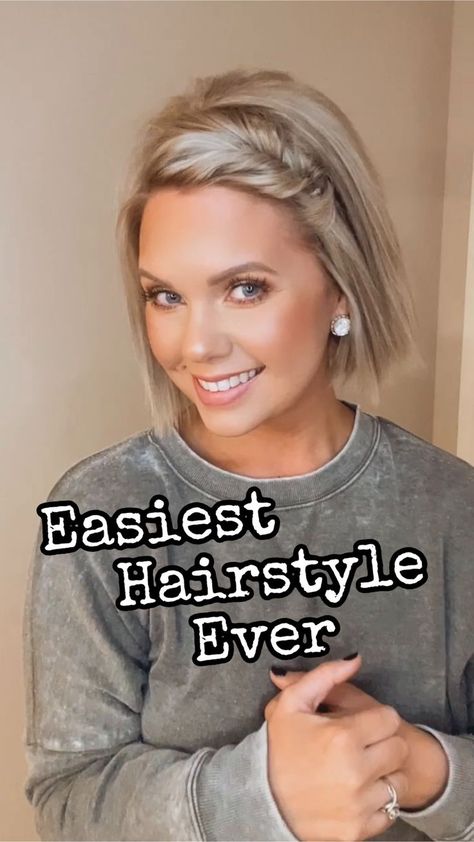 Two Elastics and One bobby-pin! | Cute hairstyles for short hair, Hairdos for short hair, Short hair styles easy Hairstyles Athletic, Hair Sports, Hairstyles Volleyball, Easy Hair Updos, Athletic Hairstyles, Hairdos For Short Hair, Sports Hairstyles, Hair Pulling, Mom Hairstyles