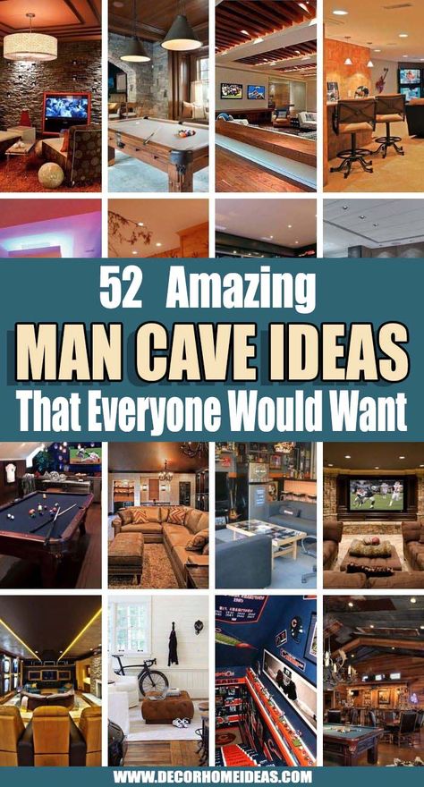 Best Man Cave Ideas. These are by far the best man cave ideas and designs that you could replicate in your home and build an enjoyable space. #decorhomeideas Garage Into Man Cave Ideas, Mancave In Garage, Fan Cave Ideas, Man Cave Area Rug, Man Cave Music Room, Upstairs Man Cave Ideas, Man Cave Coffee Table Ideas, Mancave Interior Ideas, Wall Art For Man Cave