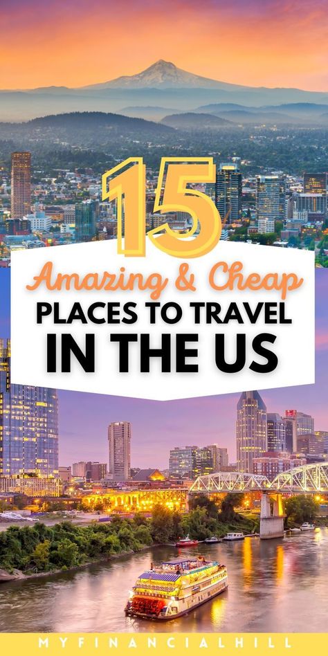 Explore the U.S. without spending a fortune! ✈ Check out our top 15 picks for cheap travel destinations that offer both value and excitement. From hidden gems to popular spots, these locations prove that traveling on a budget can still be fabulous. Get ready to pack your bags! #TravelOnABudget #USDestinations #EconomicalTravel Unique Places To Stay In The Us, Cheap Trips In The Us, Cheap Travel Destinations In The Us, Traveling On A Budget, Cheap Places To Travel In The Us, Inexpensive Vacation Ideas, Places To Travel In The Us, Affordable Vacation Destinations, Cheap Vacation Ideas