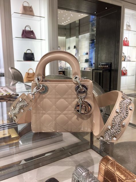 Click this image to show the full-size version. Dior Lady, Dior Dress, Small Lady, Satin Bags, Lady Dior Bag, Lady Dior, Mini Me, Dior Bag, Pink Bag