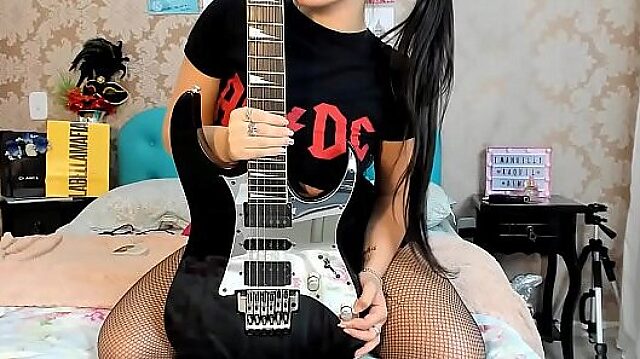 Raunchy Young Rocker Lesbian Takes Control of Your Jerk Off and Finger Game on Cam