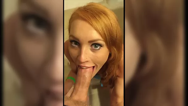 Redhead loves to swallow